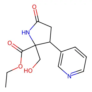 ethyl 2-(hydroxymethyl)-5-oxo-3-pyridin-3-ylpyrrolidine-2-carboxylate structure