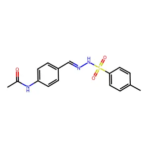 N-[4-[[(4-methylphenyl)sulfonylhydrazinylidene]methyl]phenyl]acetamide structure