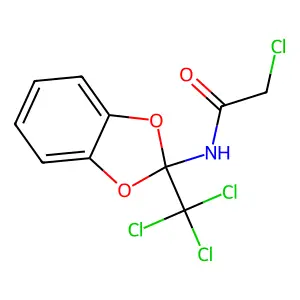 2-Chloro-N-(2-(trichloromethyl)-1,3-benzodioxol-2-YL)acetamide structure