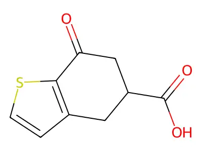 7-Oxo-4,5,6,7-tetrahydro-1-benzothiophene-5-carboxylic acid structure