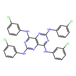 Pyrimido[5,4-d]pyrimidine, 2,4,6,8-tetrakis(m-chloroanilino)- structure