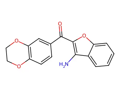 2-(2,3-Dihydro-1,4-benzodioxine-6-carbonyl)-1-benzofuran-3-amine structure