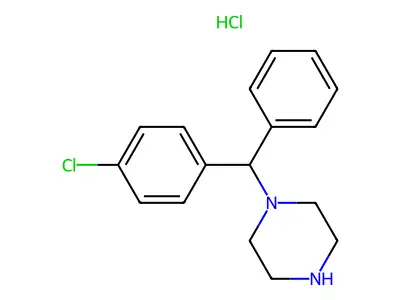 Piperazine, 1-((4-chlorophenyl)phenylmethyl)-, hydrochloride (1:?) structure