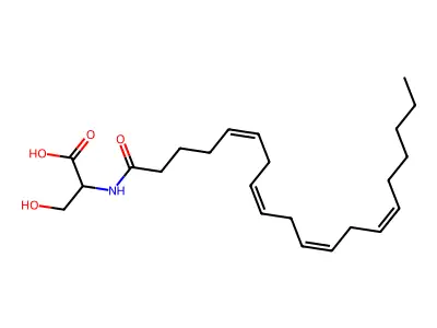 3-hydroxy-2-[[(5Z,8Z,11Z,14Z)-icosa-5,8,11,14-tetraenoyl]amino]propanoic acid structure