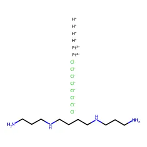 N,N'-bis(3-aminopropyl)butane-1,4-diamine;hydron;bis(platinum(2+));octachloride structure