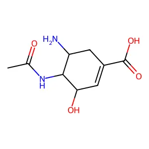 (3R,4R,5S)-5-amino-4-acetamido-3-hydroxycyclohex-1-ene-1-carboxylic acid structure