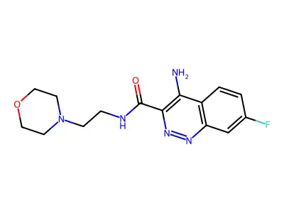 3-Cinnolinecarboxamide, 4-amino-7-fluoro-N-(2-(4-morpholinyl)ethyl)- structure