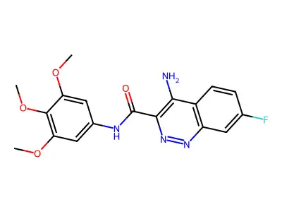 3-Cinnolinecarboxamide, 4-amino-7-fluoro-N-(3,4,5-trimethoxyphenyl)- structure