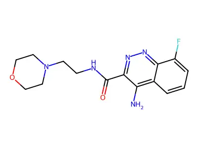 3-Cinnolinecarboxamide, 4-amino-8-fluoro-N-(2-(4-morpholinyl)ethyl)- structure
