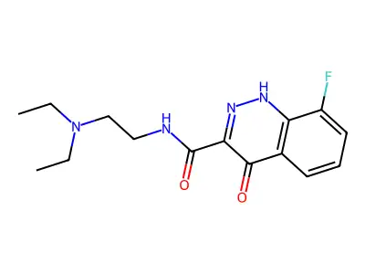 3-Cinnolinecarboxamide, N-(2-(diethylamino)ethyl)-8-fluoro-4-hydroxy- structure