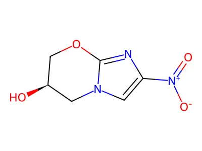 2-nitro-6,7-dihydro-5H-imidazo[2,1-b][1,3]oxazin-6-ol structure