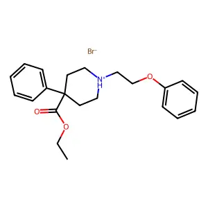 Isonipecotic acid, 1-(2-phenoxyethyl)-4-phenyl-, ethyl ester, hydrobromide structure