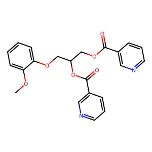 Nicotinic acid, ((o-methoxyphenoxy)methyl)ethylene ester structure