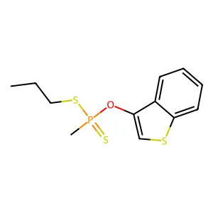 Phosphonodithioic acid, methyl-, O-(benzo(b)thien-4-yl) S-propyl ester structure