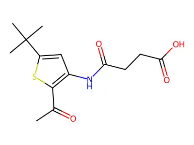 N-(2-Acetyl-5-tert-butyl-thiophen-3-yl) succinamic acid structure