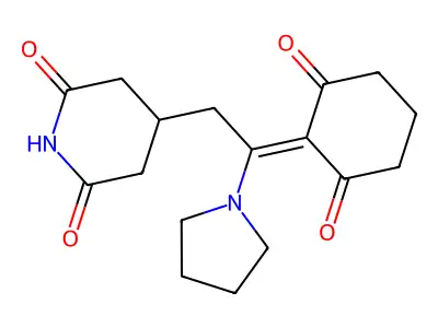 4-[2-(2,6-Dioxocyclohexylidene)-2-(pyrrolidin-1-yl)ethyl]piperidine-2,6-dione structure