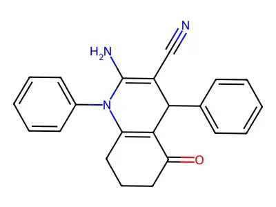 2-Amino-5-oxo-1,4-diphenyl-1,4,5,6,7,8-hexahydro-3-quinolinecarbonitrile structure