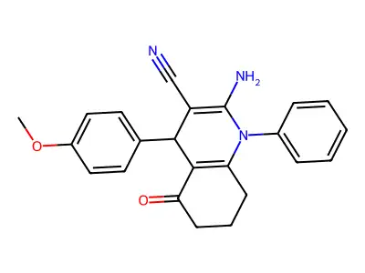 2-Amino-4-(4-methoxy-PH)5-oxo-1-PH-1,4,5,6,7,8-hexahydro-3-quinolinecarbonitrile structure