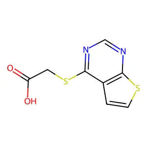2-(Thieno(2,3-d)pyrimidin-4-ylsulfanyl)acetic acid structure