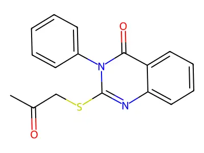 2-((2-oxopropyl)thio)-3-phenylquinazolin-4(3H)-one structure