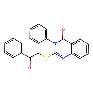 2-[(2-oxo-2-phenylethyl)sulfanyl]-3-phenylquinazolin-4(3H)-one structure