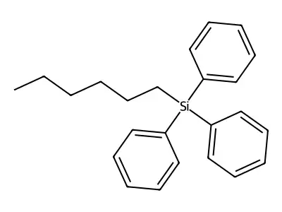 Hexyltriphenylsilane structure