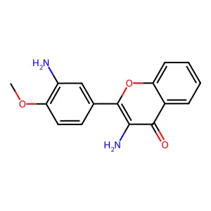 4H-1-Benzopyran-4-one, 3-amino-2-(3-amino-4-methoxyphenyl)- structure