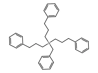 Benzyltris(3-phenylpropyl)silane structure