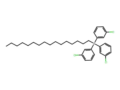 Tris(3-chlorophenyl)(hexadecyl)silane structure