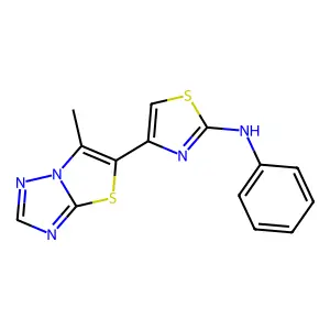 N-[4-(6-methyl[1,3]thiazolo[3,2-b][1,2,4]triazol-5-yl)-1,3-thiazol-2-yl]-N-phenylamine structure