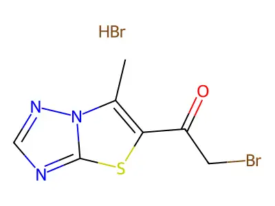 2-Bromo-1-(6-methylthiazolo[3,2-b][1,2,4]triazol-5-yl)ethanone hydrobromide structure