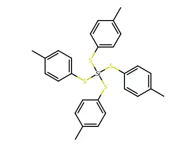 Tetrakis[(4-methylphenyl)sulfanyl]silane structure