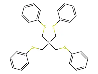 Tetrakis(phenylthiomethyl)silane structure