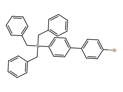 Tribenzyl(4'-bromo-[1,1'-biphenyl]-4-yl)silane structure