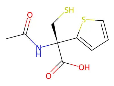 L-Cysteine, N-acetyl-S-2-thienyl- structure