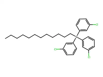 Tris(3-chlorophenyl)(dodecyl)silane structure