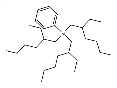 Tris(2-ethylhexyl)(phenyl)silane structure