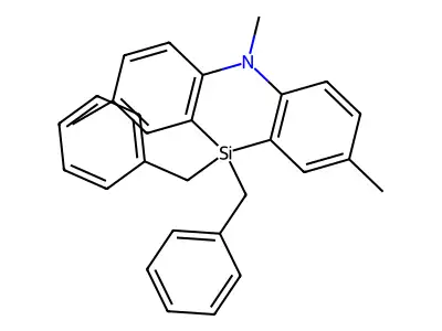 10,10-Dibenzyl-5,10-dihydro-2,5,8-trimethylphenazasiline structure