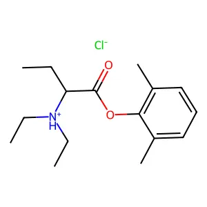 2,6-Dimethylphenyl 2-(diethylamino)butanoate--hydrogen chloride (1/1) structure