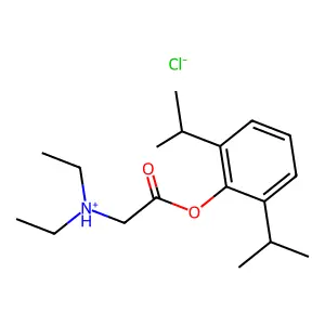 Glycine, N,N-diethyl-, 2,6-diisopropylphenyl ester, hydrochloride structure