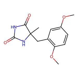 2,4-Imidazolidinedione, 5-((2,5-dimethoxyphenyl)methyl)-5-methyl- structure