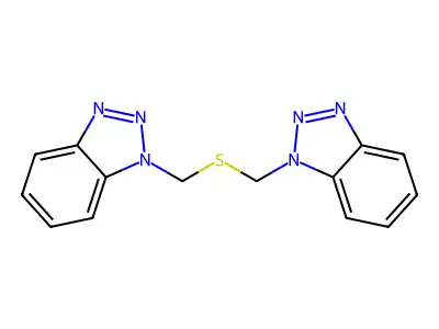1-{[(1H-1,2,3-benzotriazol-1-ylmethyl)sulfanyl]methyl}-1H-1,2,3-benzotriazole structure