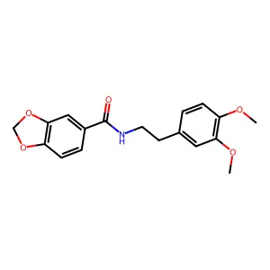 N-[2-(3,4-dimethoxyphenyl)ethyl]-1,3-benzodioxole-5-carboxamide structure