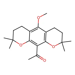 1-(5-methoxy-2,2,8,8-tetramethyl-3,4,6,7-tetrahydropyrano[3,2-g]chromen-10-yl)ethanone structure