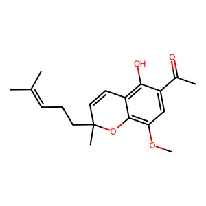 1-[5-Hydroxy-8-methoxy-2-methyl-2-(4-methylpent-3-enyl)chromen-6-yl]ethanone structure