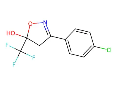 3-(4-Chloro-phenyl)-5-trifluoromethyl-4,5-dihydro-isoxazol-5-ol structure