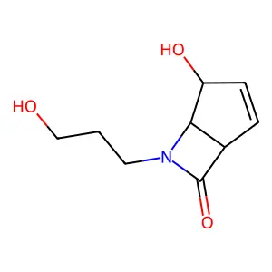 rel-(1R,4R,5R)-4-Hydroxy-6-(3-hydroxypropyl)-6-azabicyclo[3.2.0]hept-2-en-7-one structure
