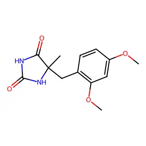 2,4-Imidazolidinedione, 5-((2,4-dimethoxyphenyl)methyl)-5-methyl- structure