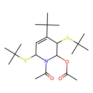 [1-acetyl-4-tert-butyl-3,6-bis(tert-butylsulfanyl)-3,6-dihydro-2H-pyridin-2-yl] acetate structure