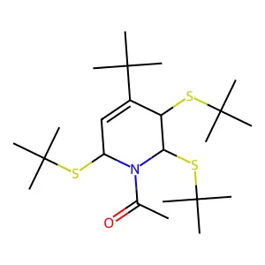 Pyridine, 1-acetyl-4-tert-butyl-2,3,6-tris(tert-butylthio)-1,2,3,6-tetrahydro- structure